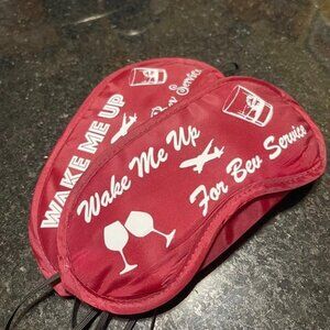 First Class Sleeping Mask (Maroon w/ White Font II)